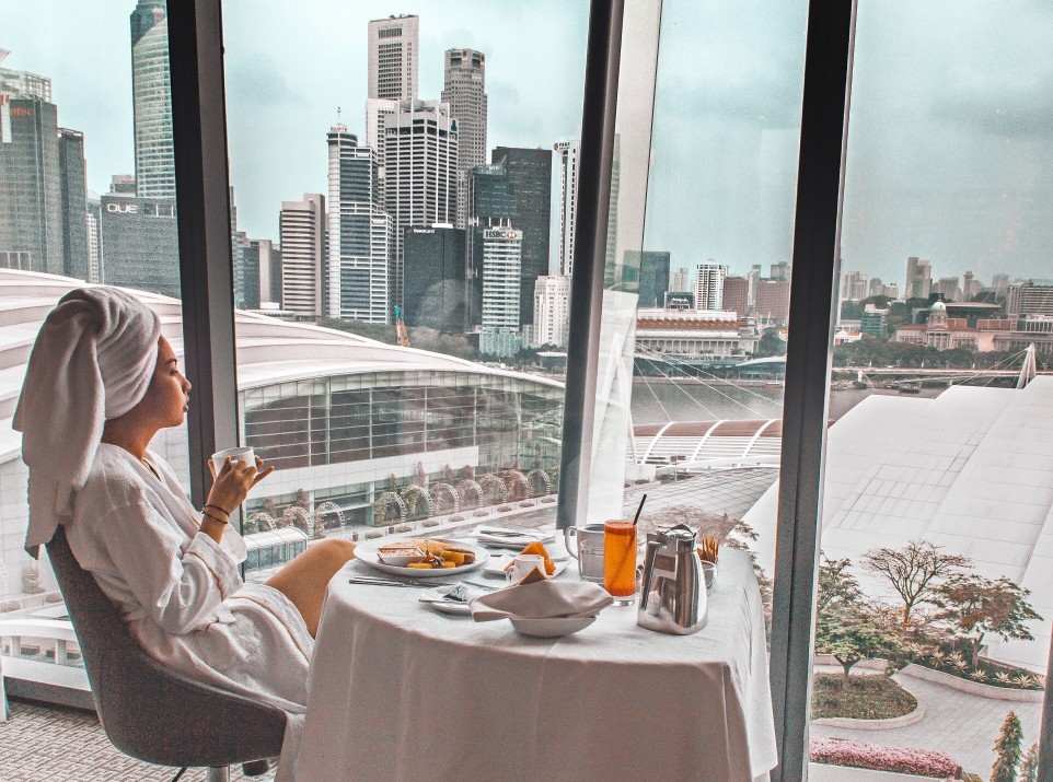 Overlooking the Singapore Central Business District.