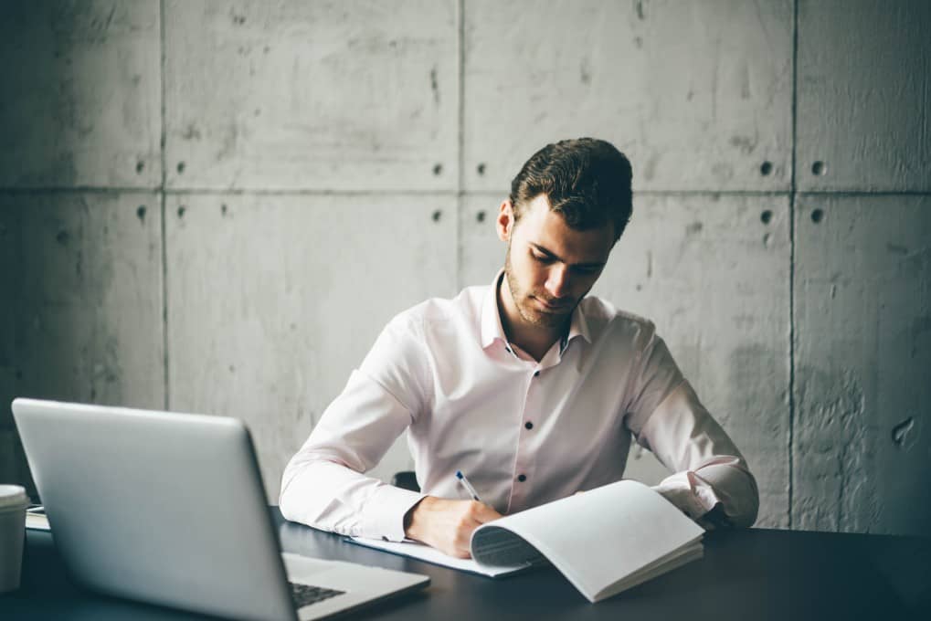 Office worker preparing to meeting client for a meeting. 