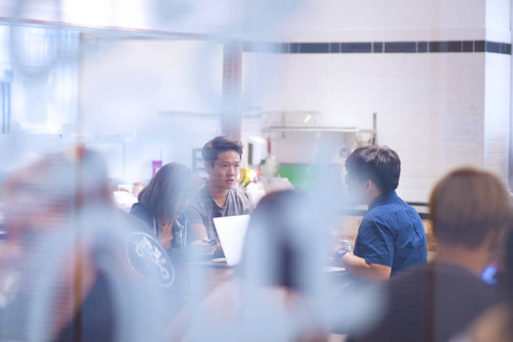 Group of entrepreneurs working in Singapore.