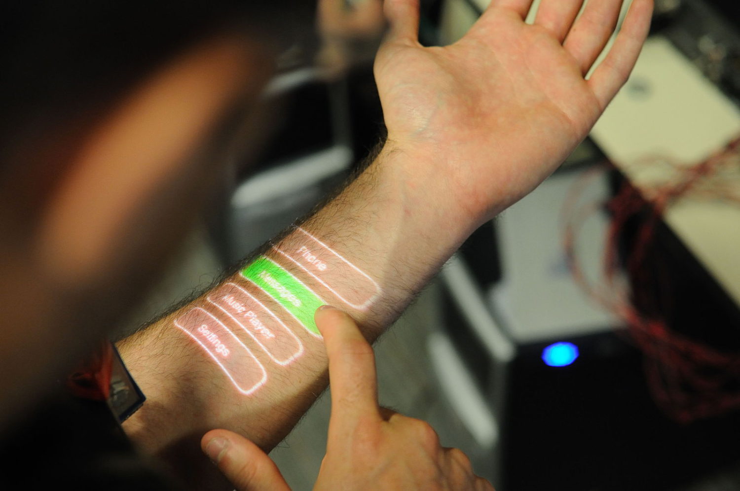 skinput arm buttons, a wearable technology